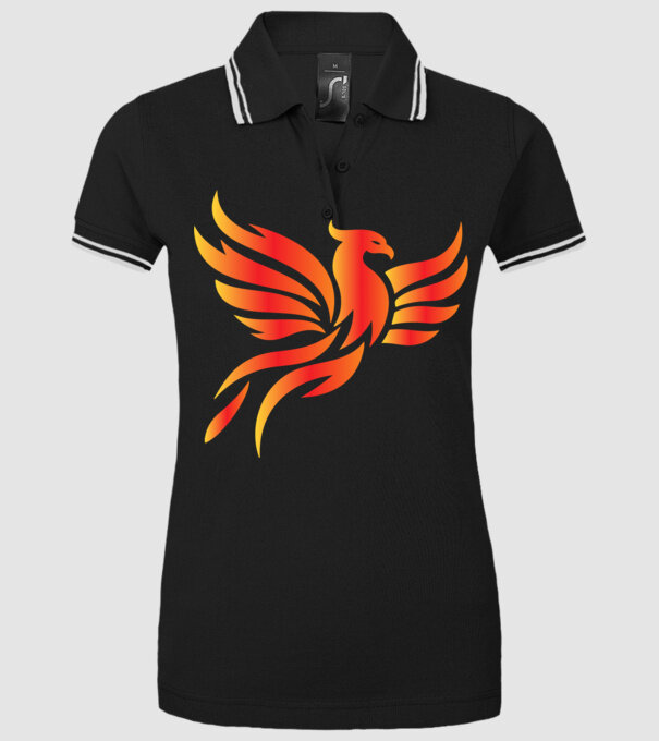 Főnix minta fekete pólón