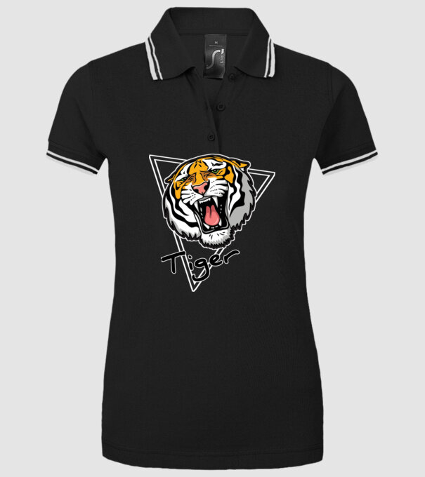 Tiger minta fekete pólón