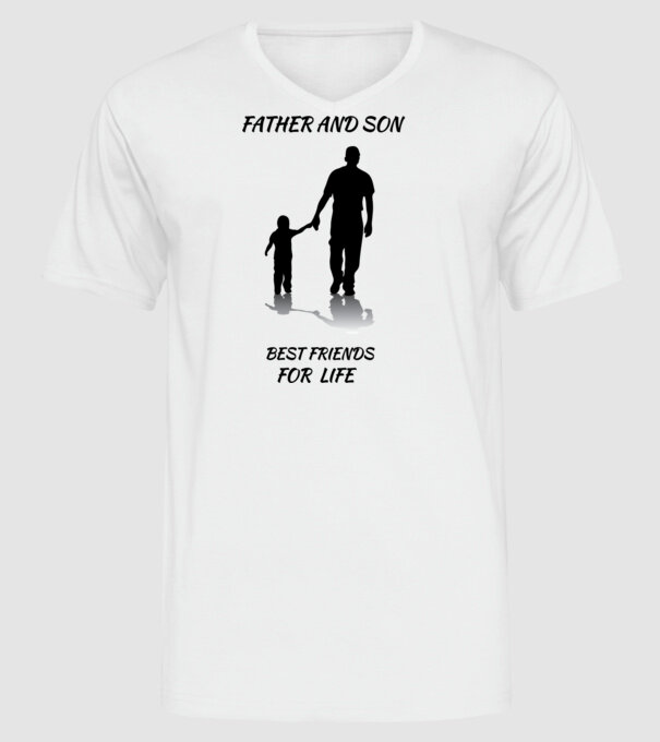 Father and son best friends for life minta fehér pólón