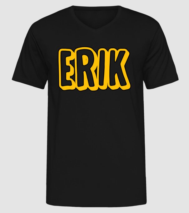 Erik minta fekete pólón