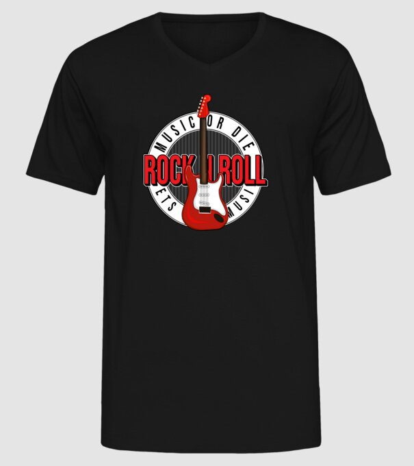Rock and roll minta fekete pólón