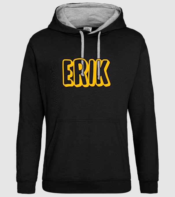 Erik minta fekete pólón