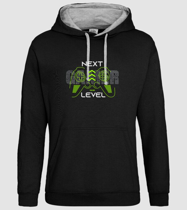 gamer minta fekete pólón