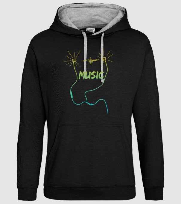 Music minta fekete pólón