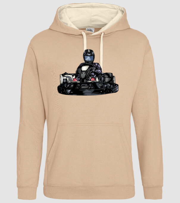 Gokart minta homokszín pólón