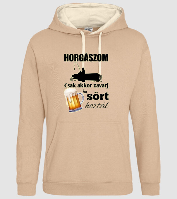 Horgászom csak akkor zavarj ha sört hoztál minta homokszín pólón