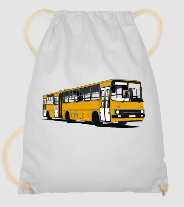 Busz minta fehér pólón
