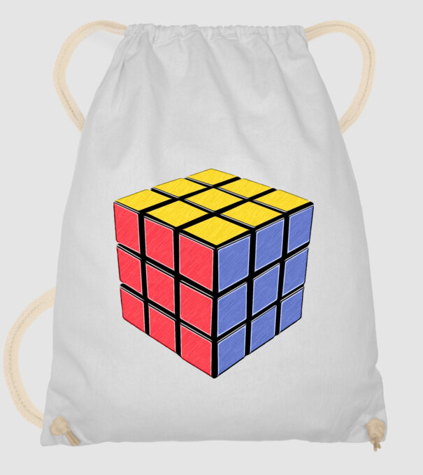 Rubik kocka minta fehér pólón