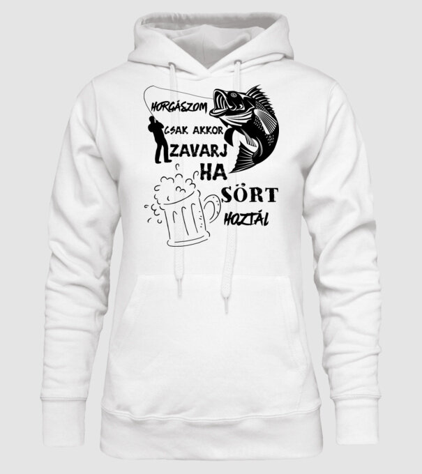 horgászom csak akkor zavarj, ha sört hoztál! minta fehér pólón