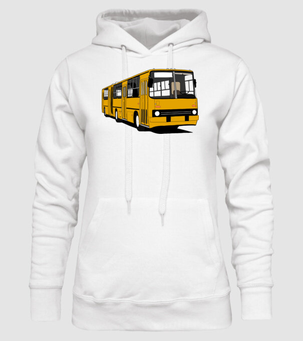 Busz minta fehér pólón