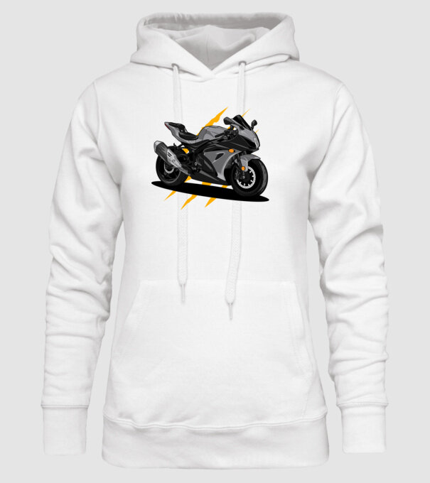 Sport motor minta fehér pólón