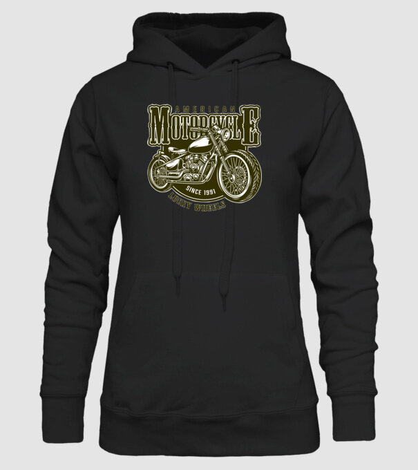Motorcycle minta fekete pólón