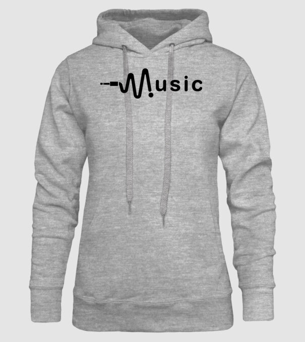 music minta szürke pólón