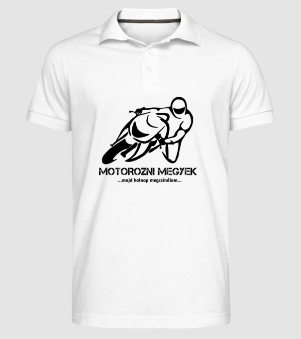 MOTOROZNI MEGYEK minta fehér pólón