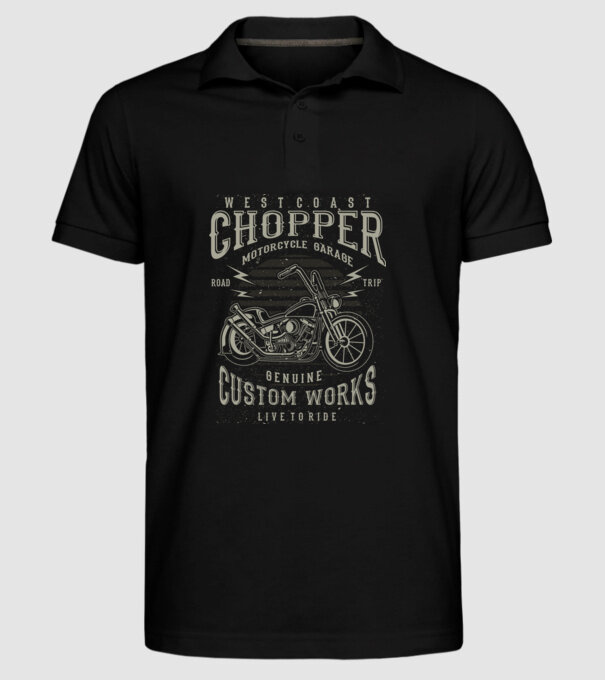 Chopper minta fekete pólón