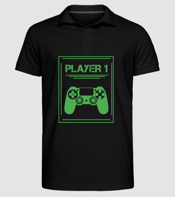 PLAYER 1 minta fekete pólón