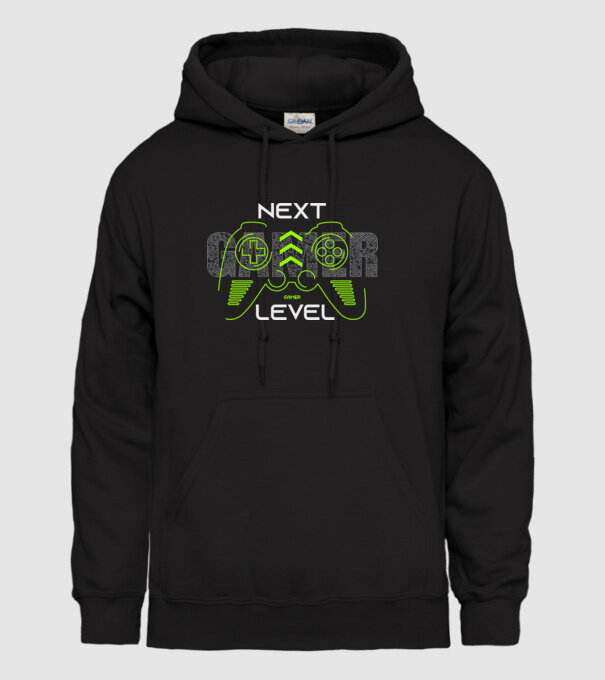 gamer minta fekete pólón