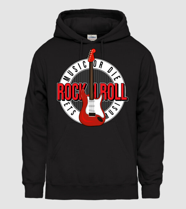 Rock and roll minta fekete pólón