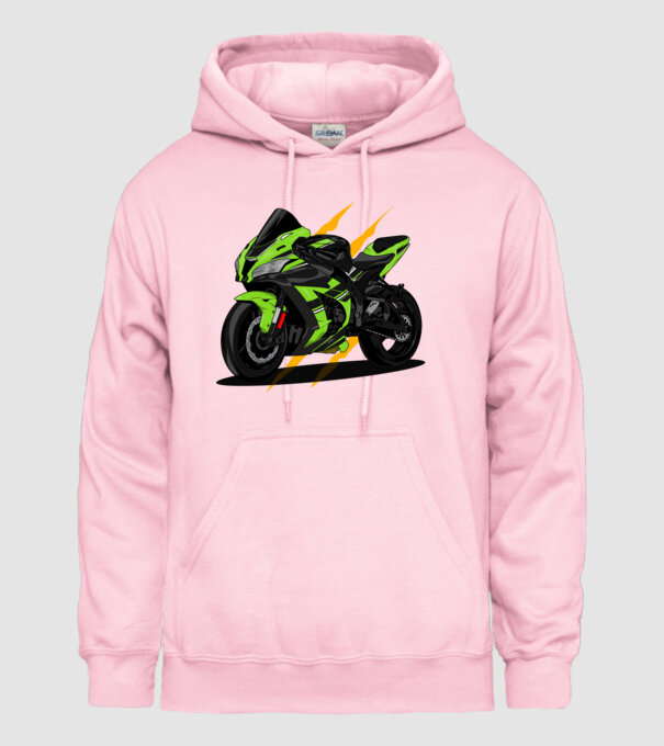 Sport motor  minta világos rózsaszín pólón