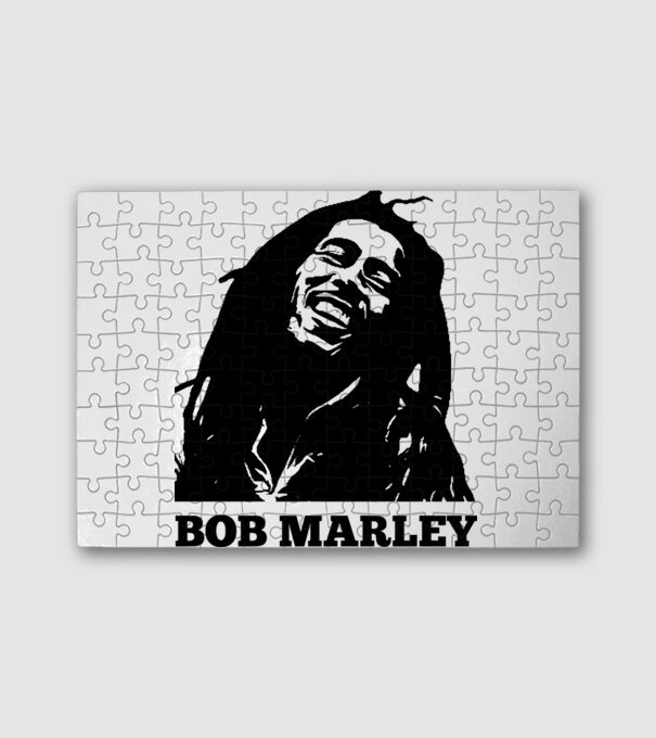 bitkép-bob marley minta fehér pólón