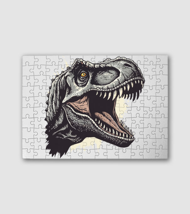 Dinoszaurusz minta fehér pólón