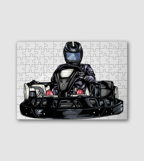 Gokart minta fehér pólón