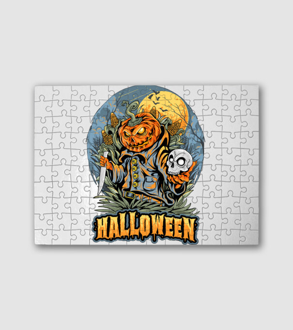 halloween minta fehér pólón