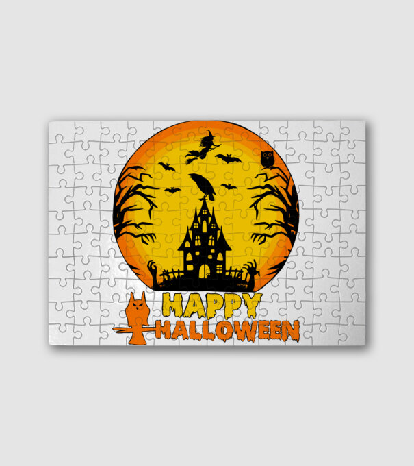 halloween minta fehér pólón