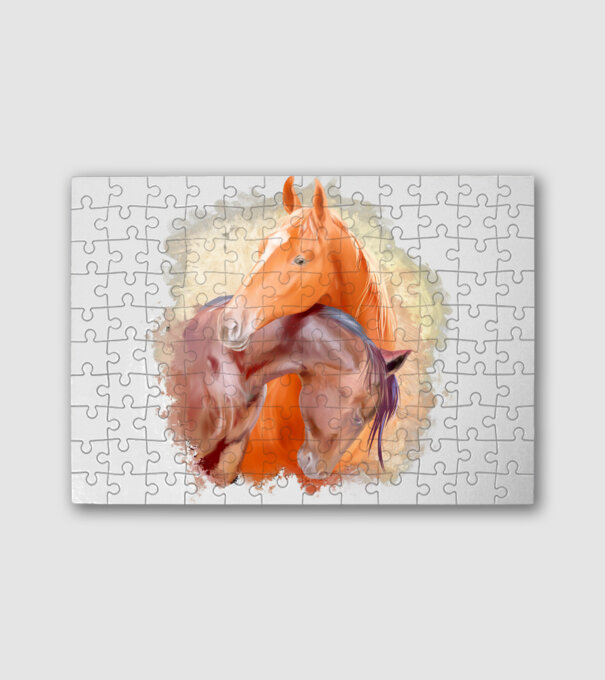 horse minta fehér pólón