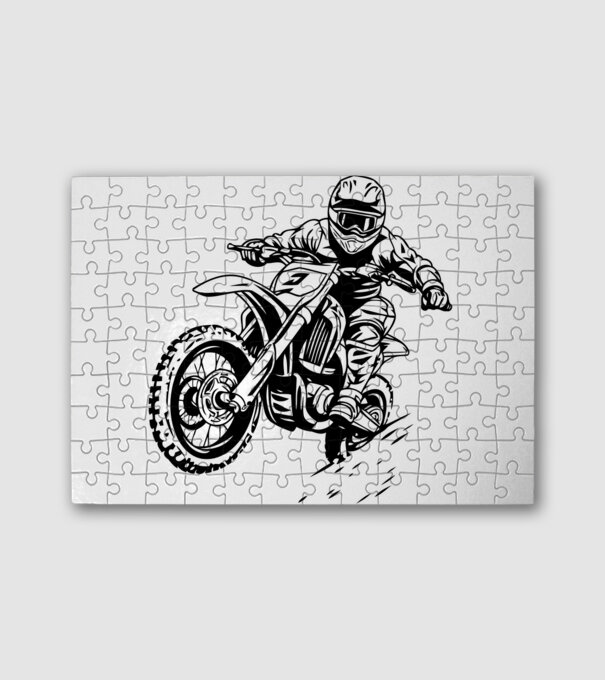 motocross minta fehér pólón