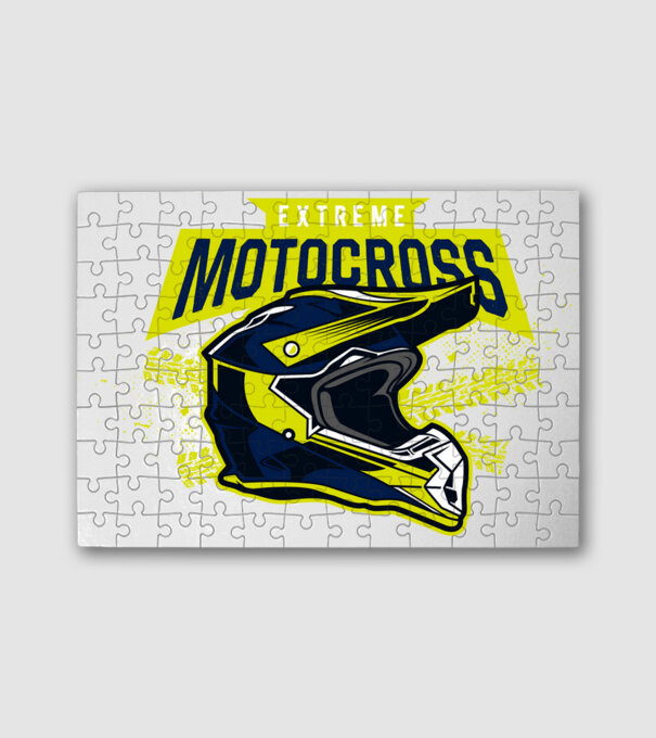 motocross minta fehér pólón