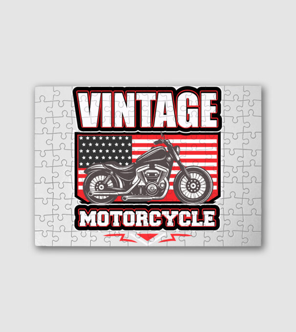 Motorcycle minta fehér pólón