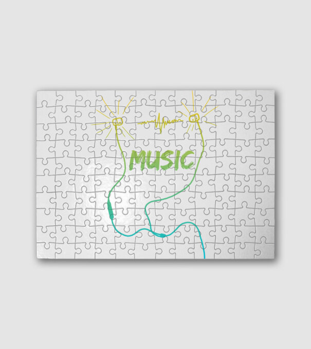 Music minta fehér pólón