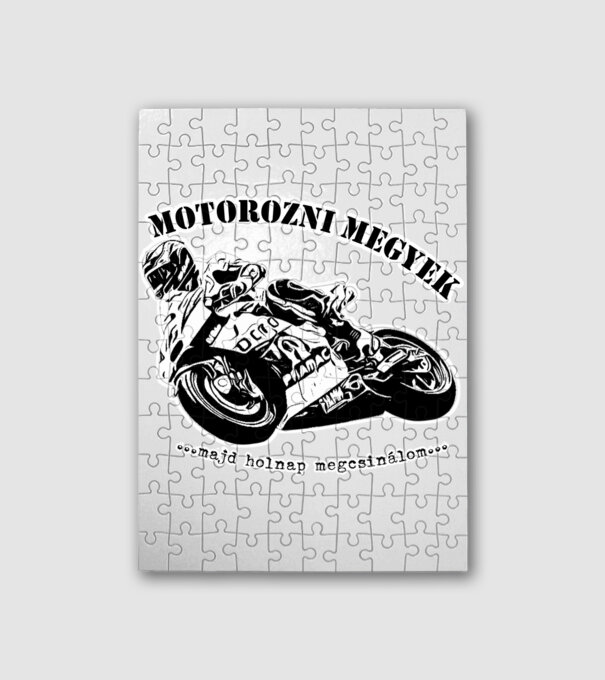 MOTOROZNI MEGYEK minta fehér pólón