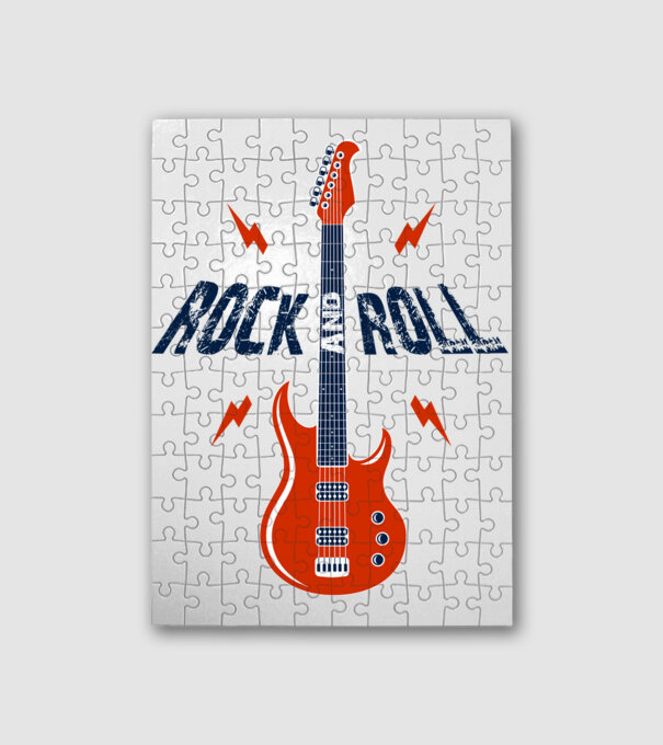 rock and roll minta fehér pólón