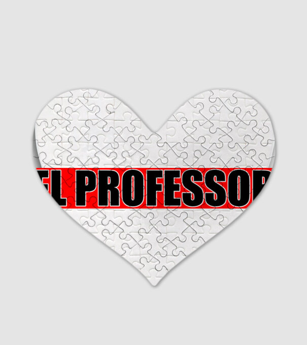 El professor minta fehér pólón