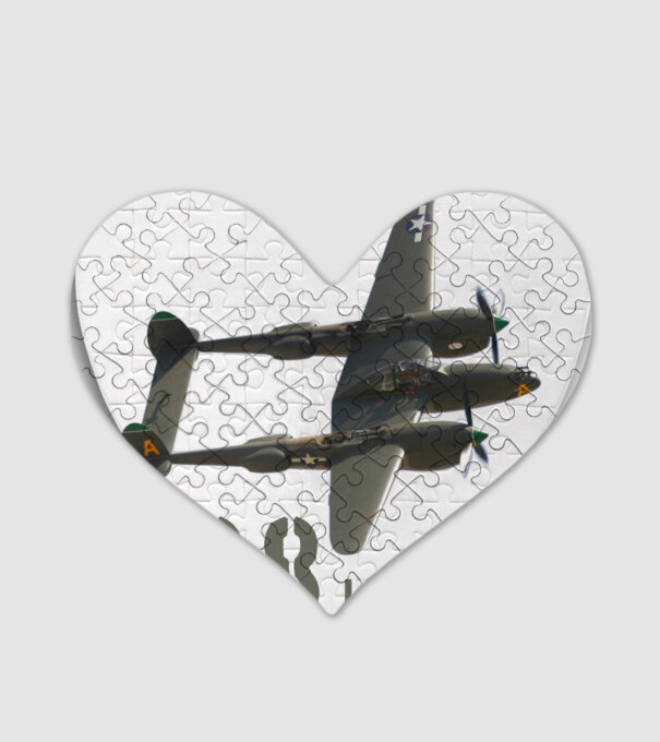 P38 LIGHTNING minta fehér pólón