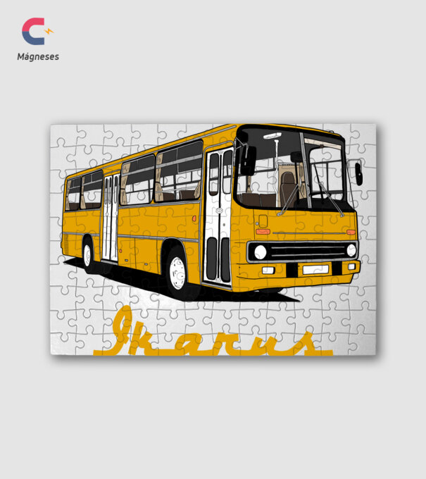 Busz minta fehér pólón