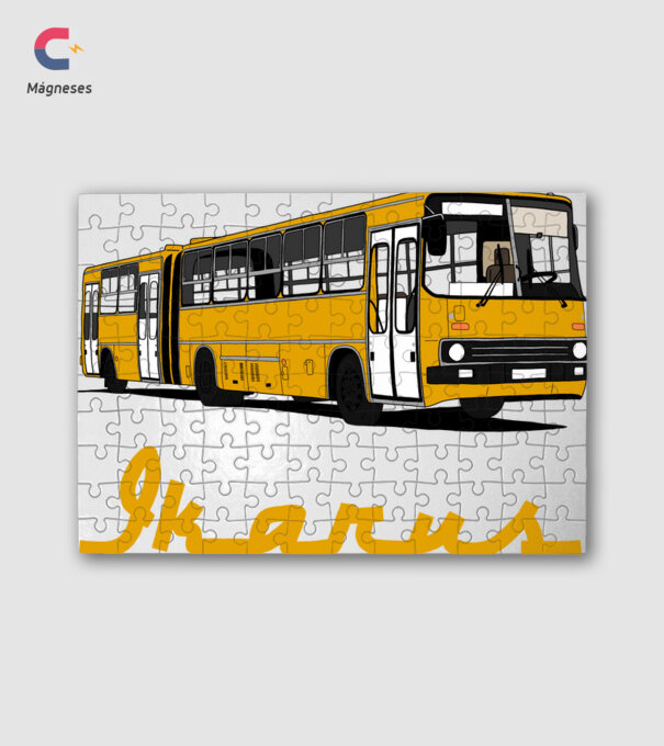 Busz minta fehér pólón