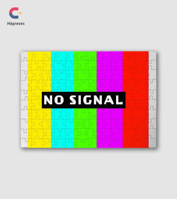No signal minta fehér pólón