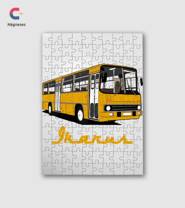 Busz minta fehér pólón