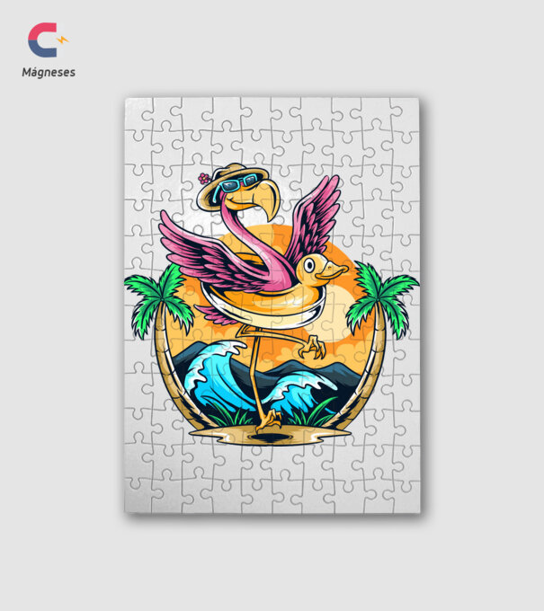 Flamingo  minta fehér pólón