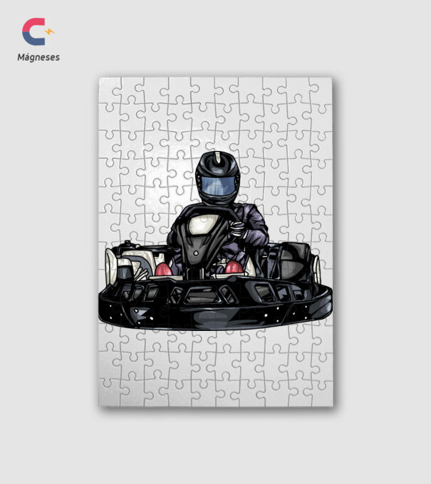 Gokart minta fehér pólón