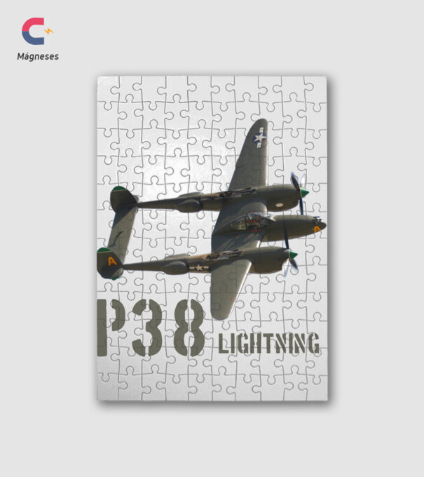 P38 LIGHTNING minta fehér pólón