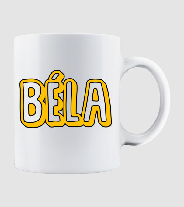 Béla minta fehér pólón