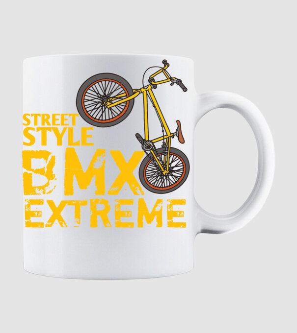 Bmx minta fehér pólón