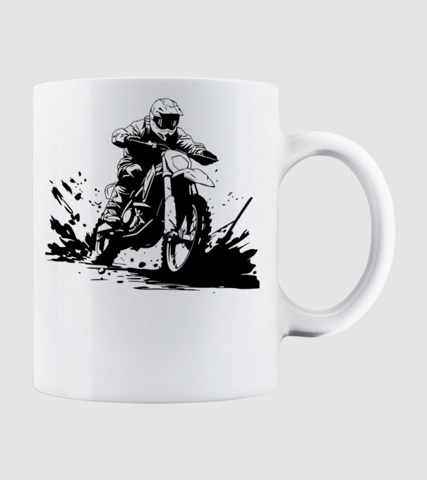 motocross minta fehér pólón