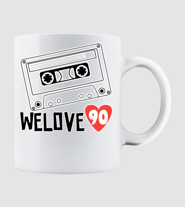 welove 90s minta fehér pólón