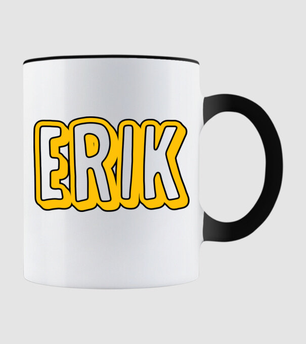 Erik minta fekete pólón