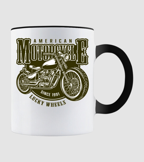 Motorcycle  minta fekete pólón
